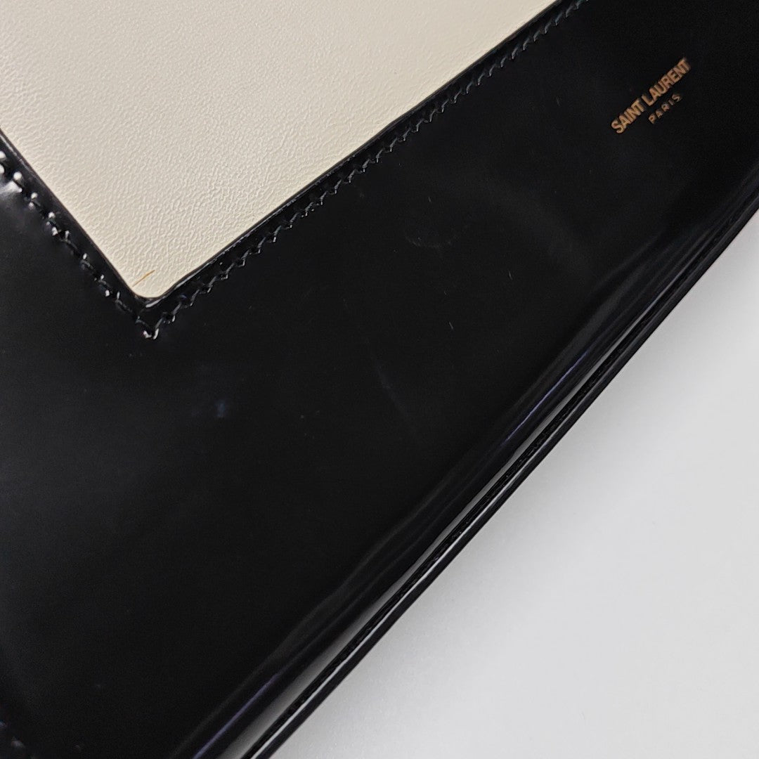 Patent Leather Top Handle Bag Black