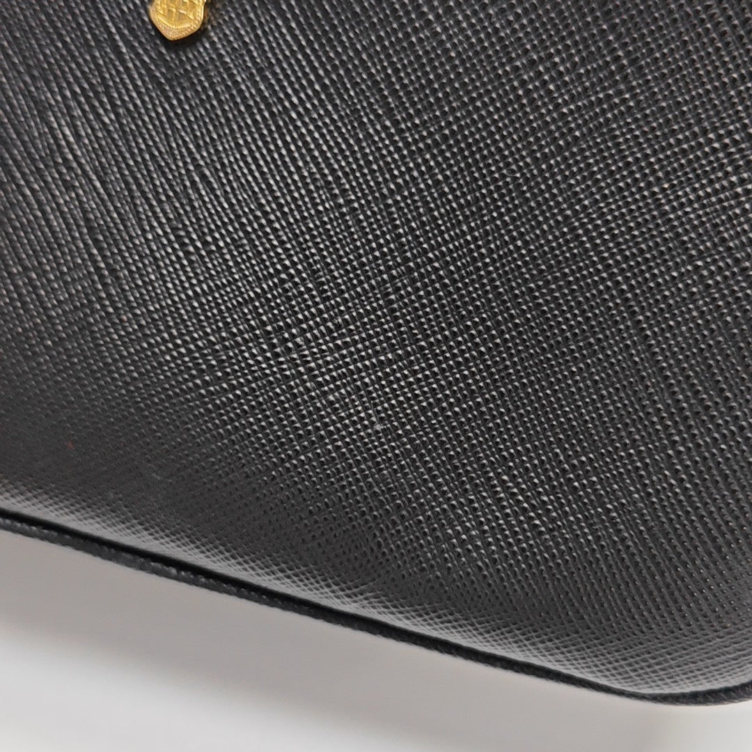Saffiano Calfskin Shoulder Bag Black