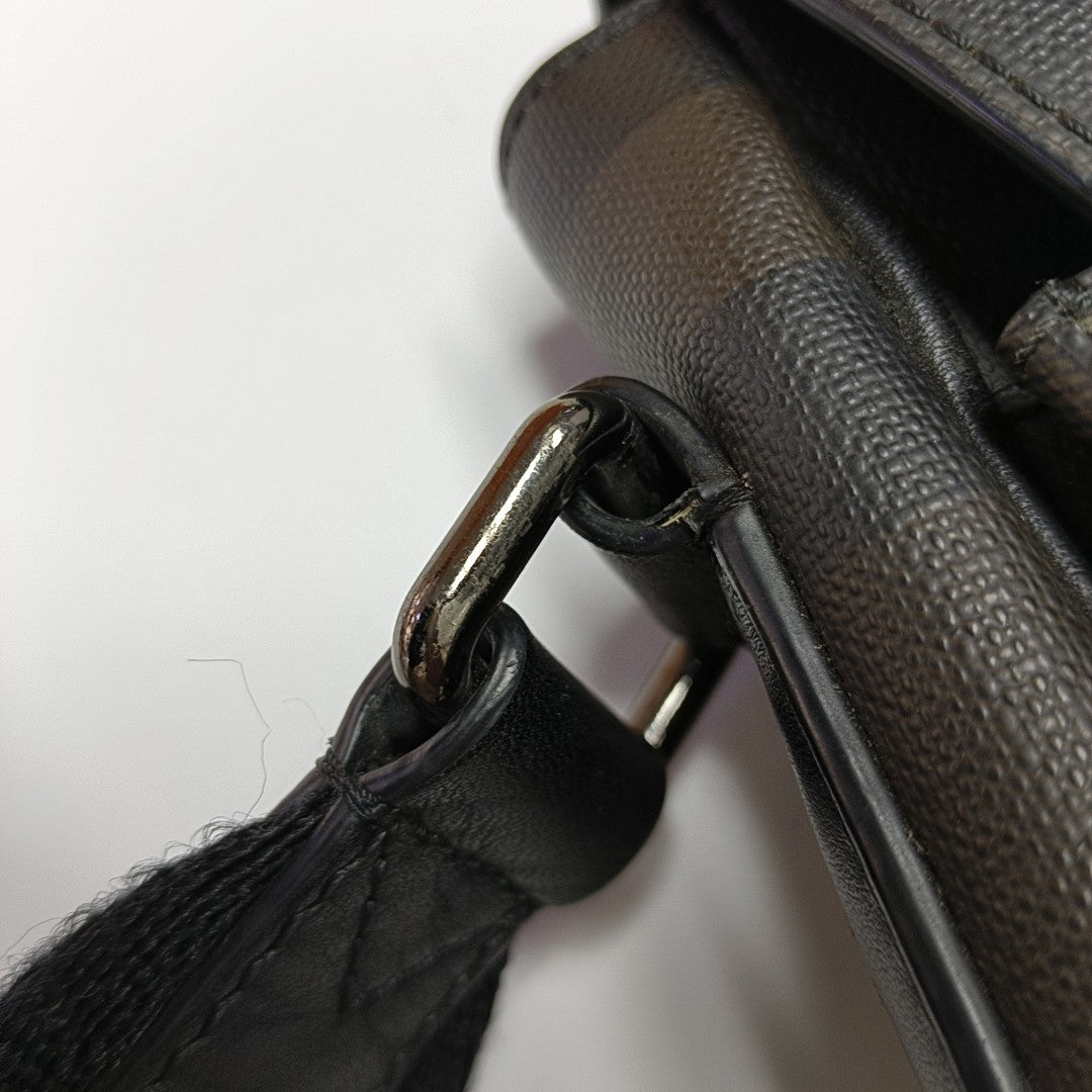 Coated Canvas Crossbody Bag Brown