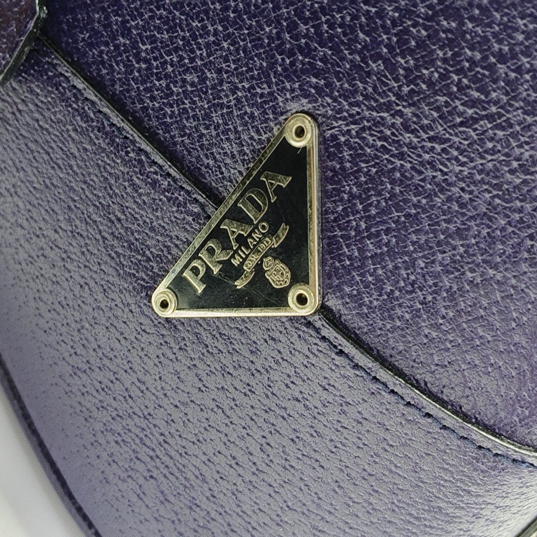 Calfskin Top Handle Bag Purple