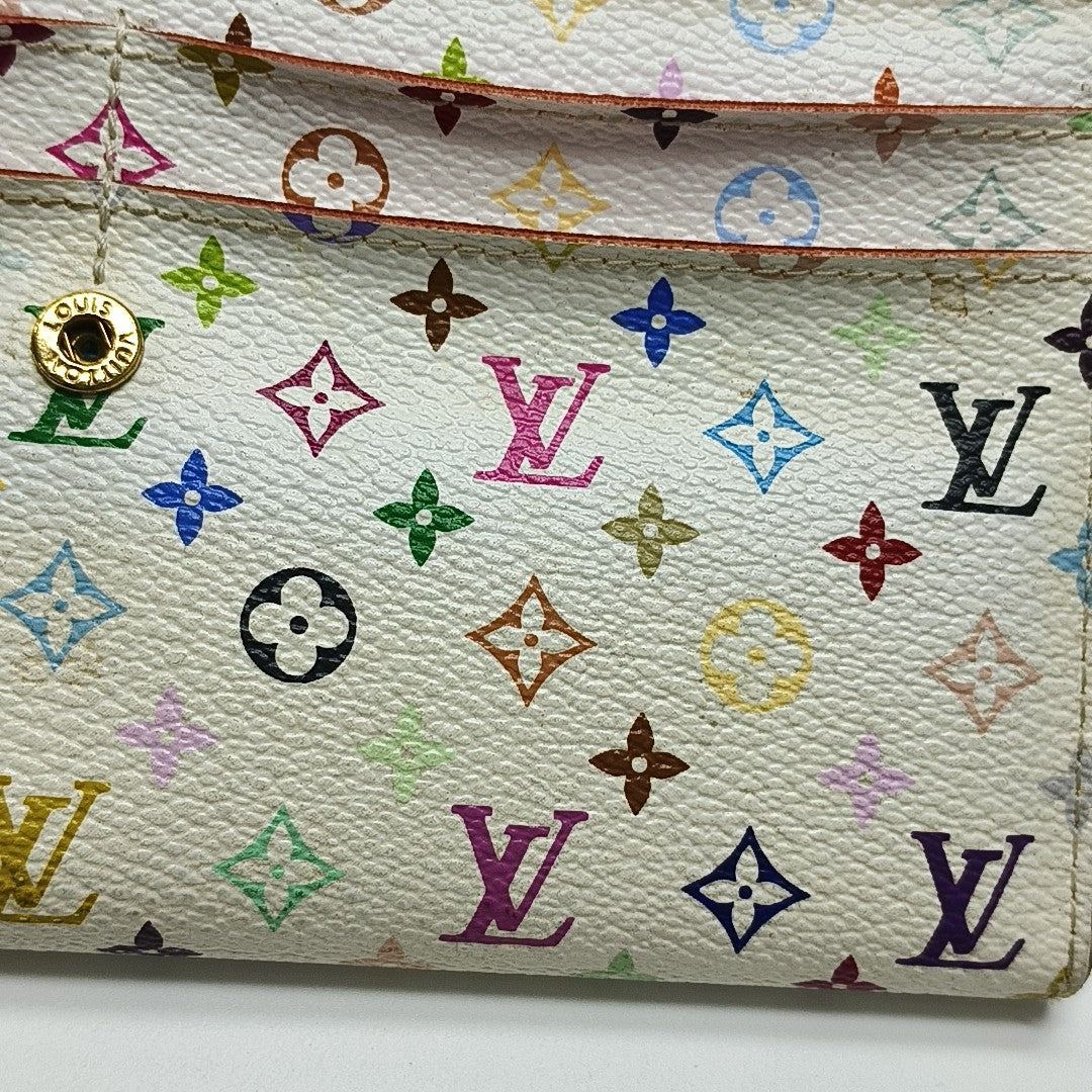 LV × TM PORTE MONNAIE Monogram Coated Canvas White Wallet