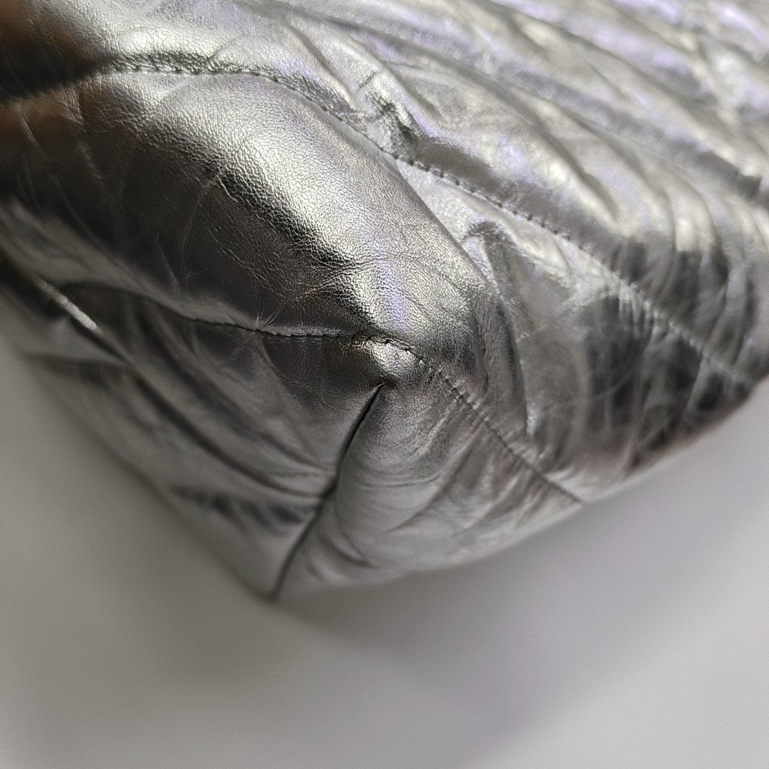 Crush Large Quilted Calfskin Silver
