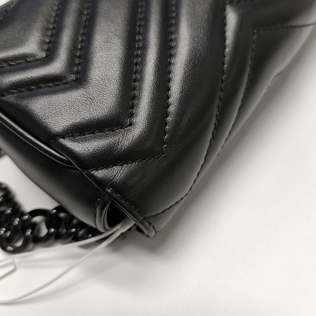 GG Marmont Mini Quilted Calfskin Black