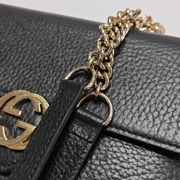 Interlocking G Small Calfskin Black