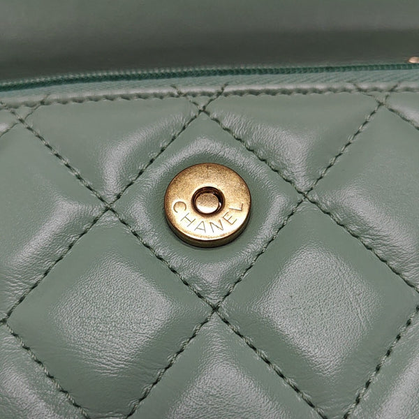 WOC Quilted Calfskin Green