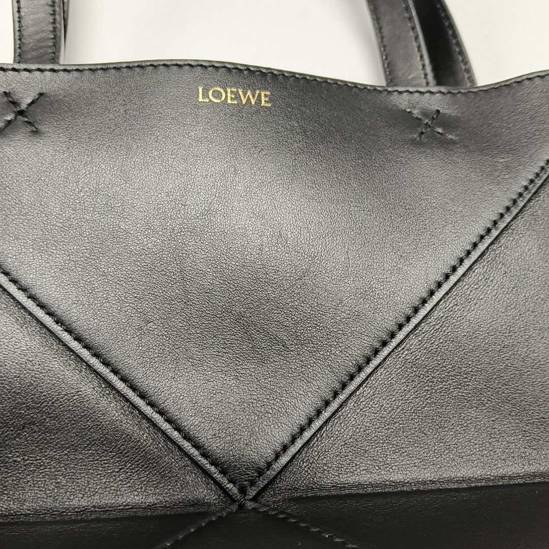 Puzzle Fold Mini Calfskin Black