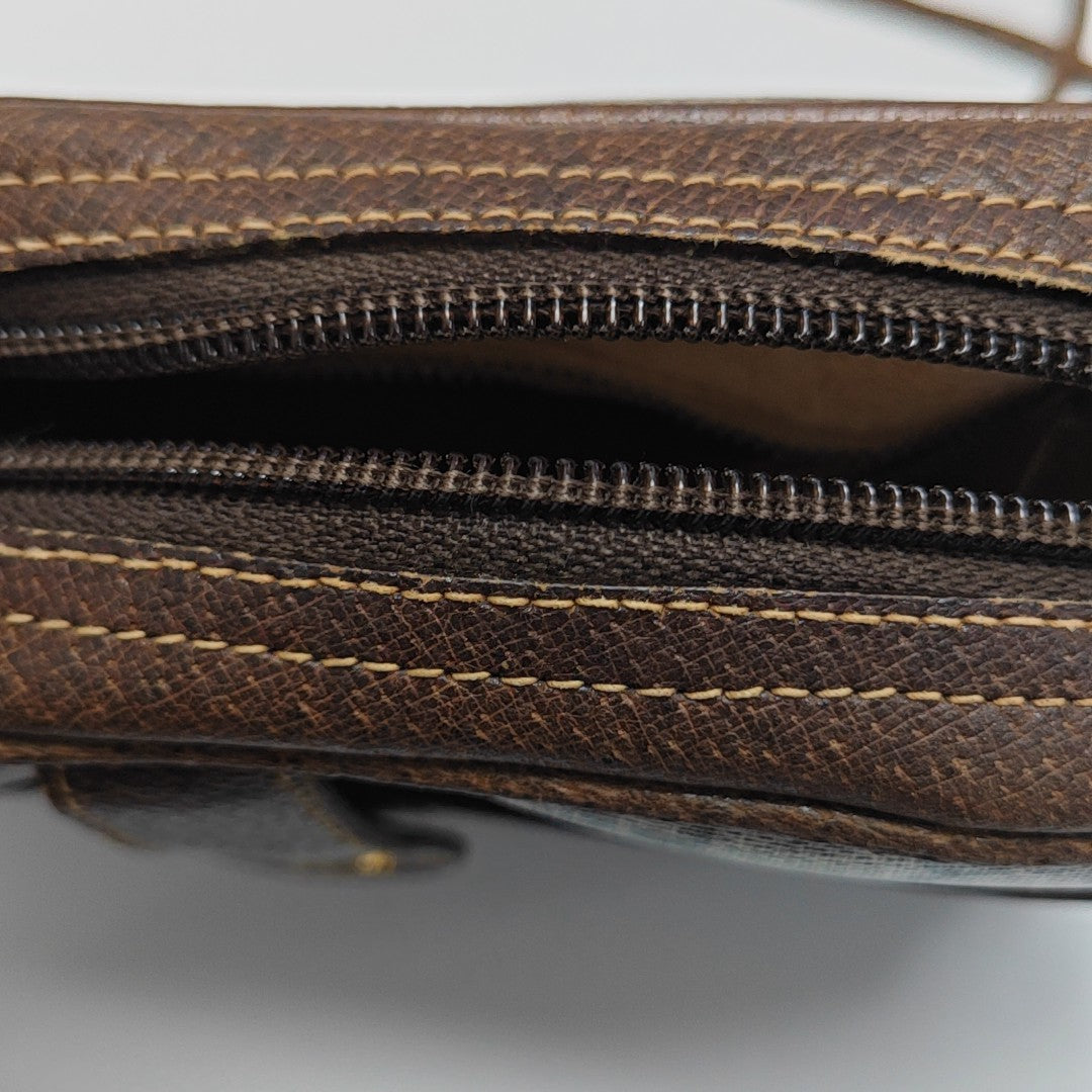 Monogram Coated Canvas Shoulder Bag Brown