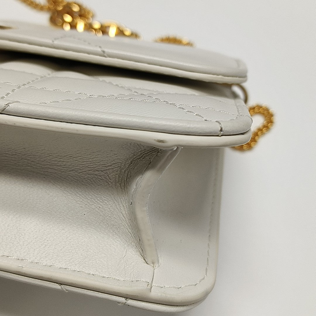 Miss Caro Cannage Lambskin White