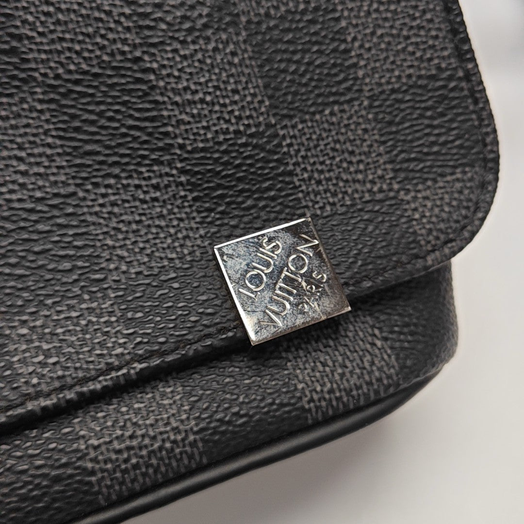DISTRICT PM Damier Graphite Coated Canvas Gray
