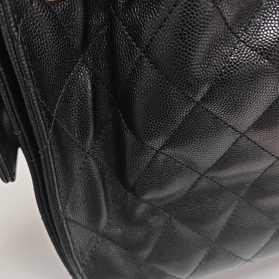 CHANEL 25 Small Quilted Calfskin Black