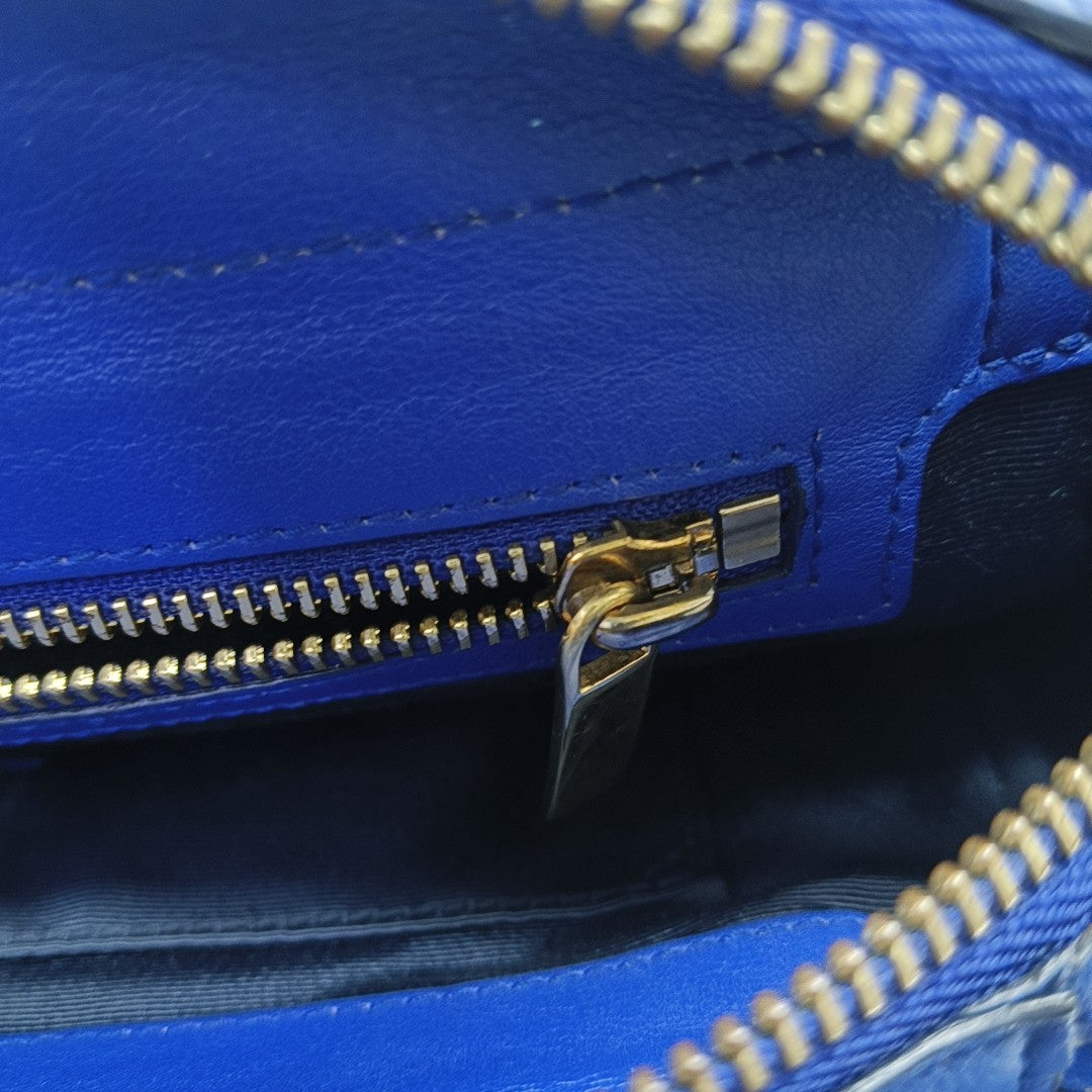 Calfskin Shoulder Bag Blue
