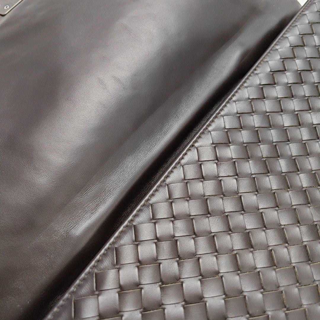 Calfskin Top Handle Bag Brown