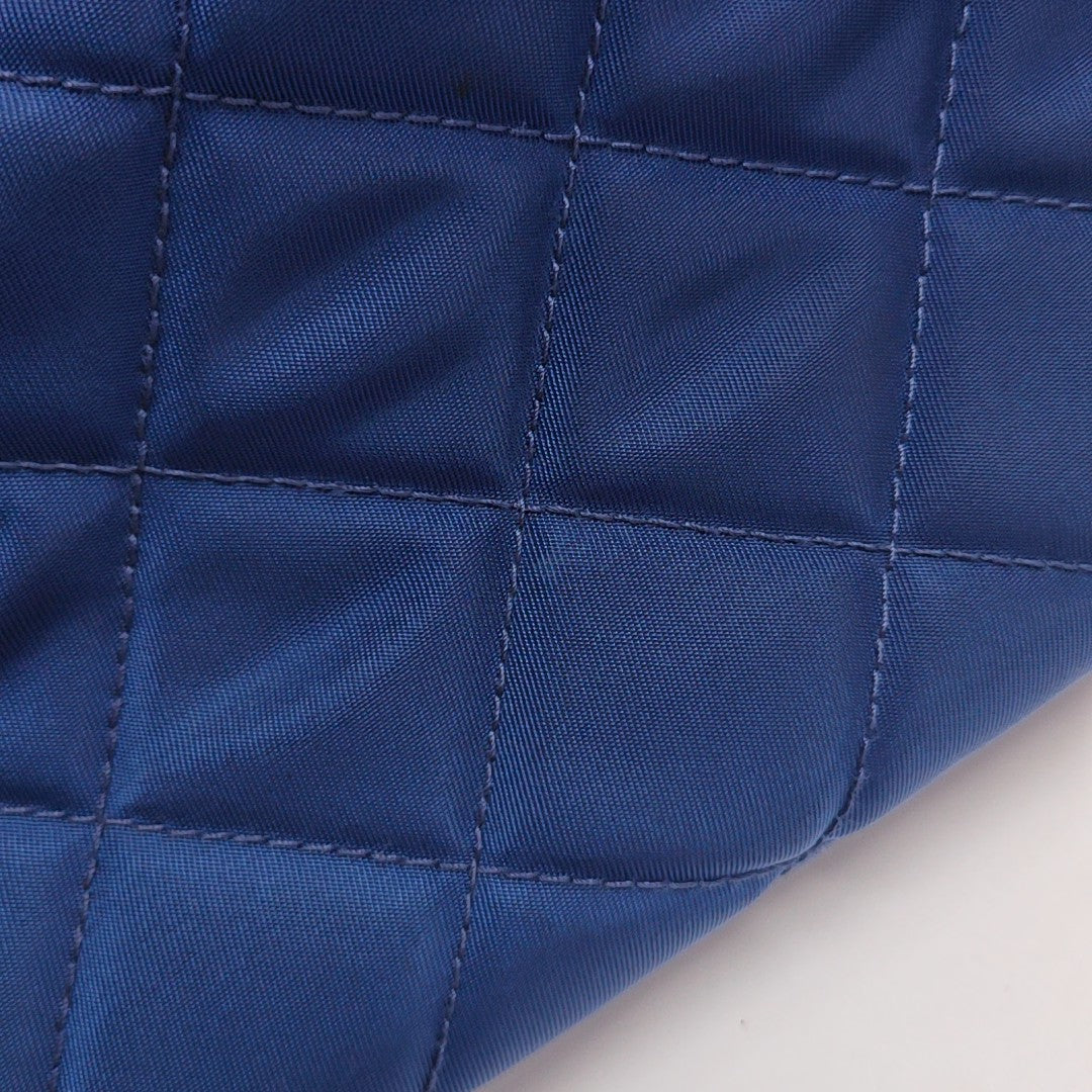 Quilted Nylon Shoulder Bag Blue
