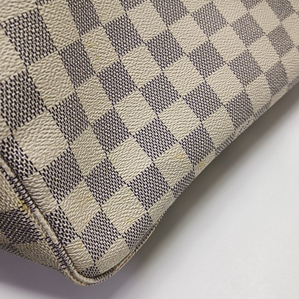 NEVERFULL GM Lona revestida Damier Azur Blanca