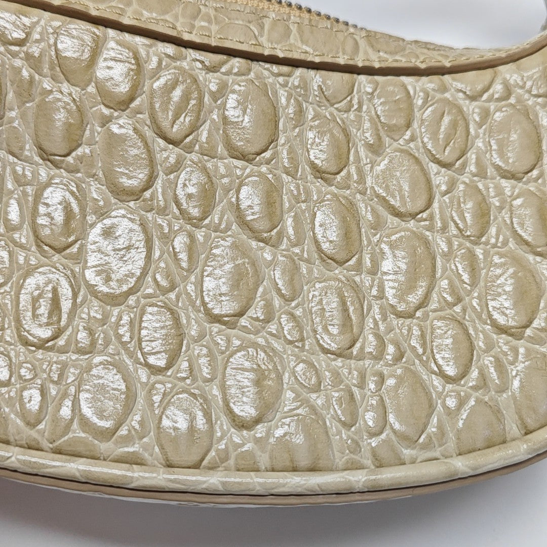 Leather Top Handle Bag Beige