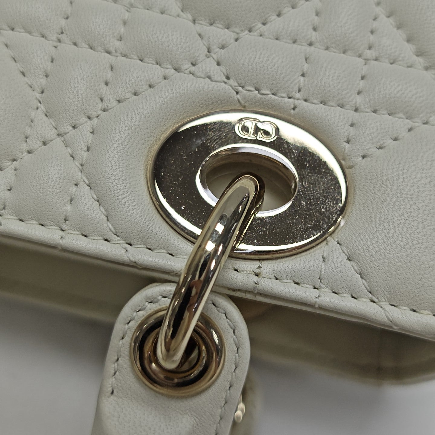 Lady Dior Small Cannage Lambskin White