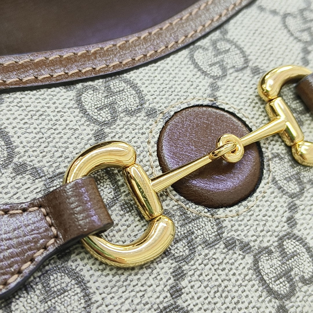 Horsebit 1955 Mini Monogram Coated Canvas Beige