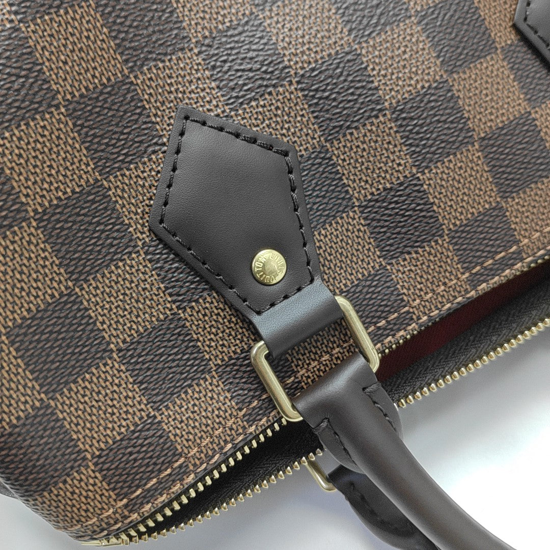 SPEEDY 25 Damier Ebene Coated Canvas Brown