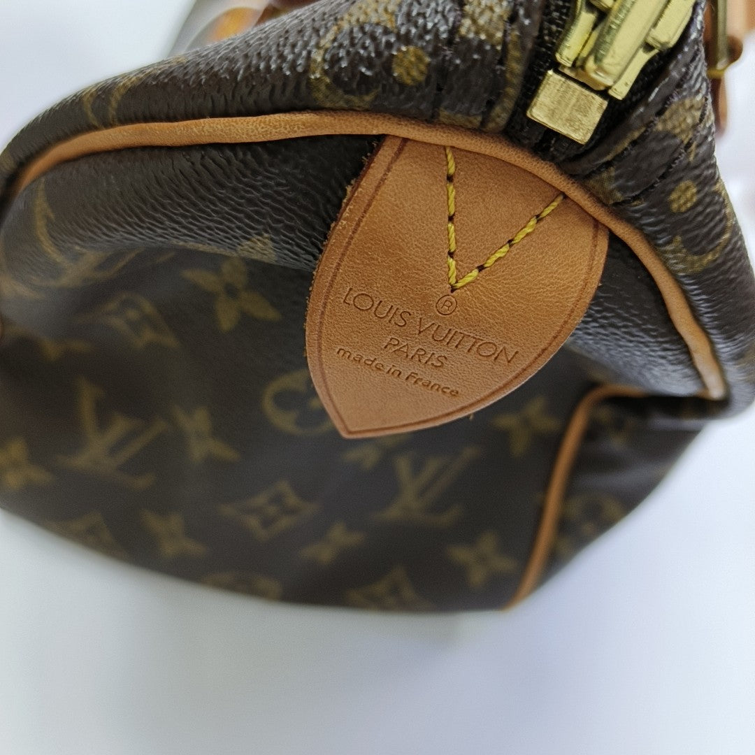 SPEEDY 25 Monogram Coated Canvas Brown
