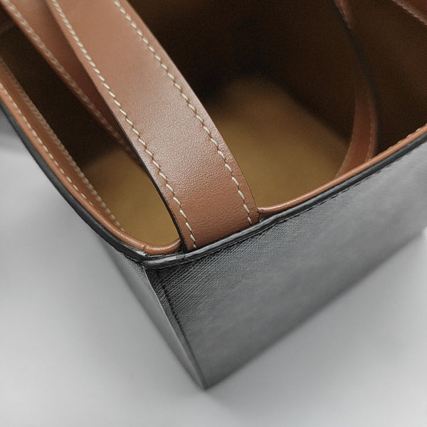Coated Canvas Tote Bag Brown