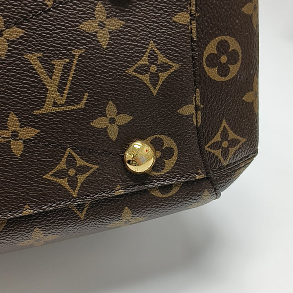 MONTAIGNE MM Monogram Coated Canvas Brown