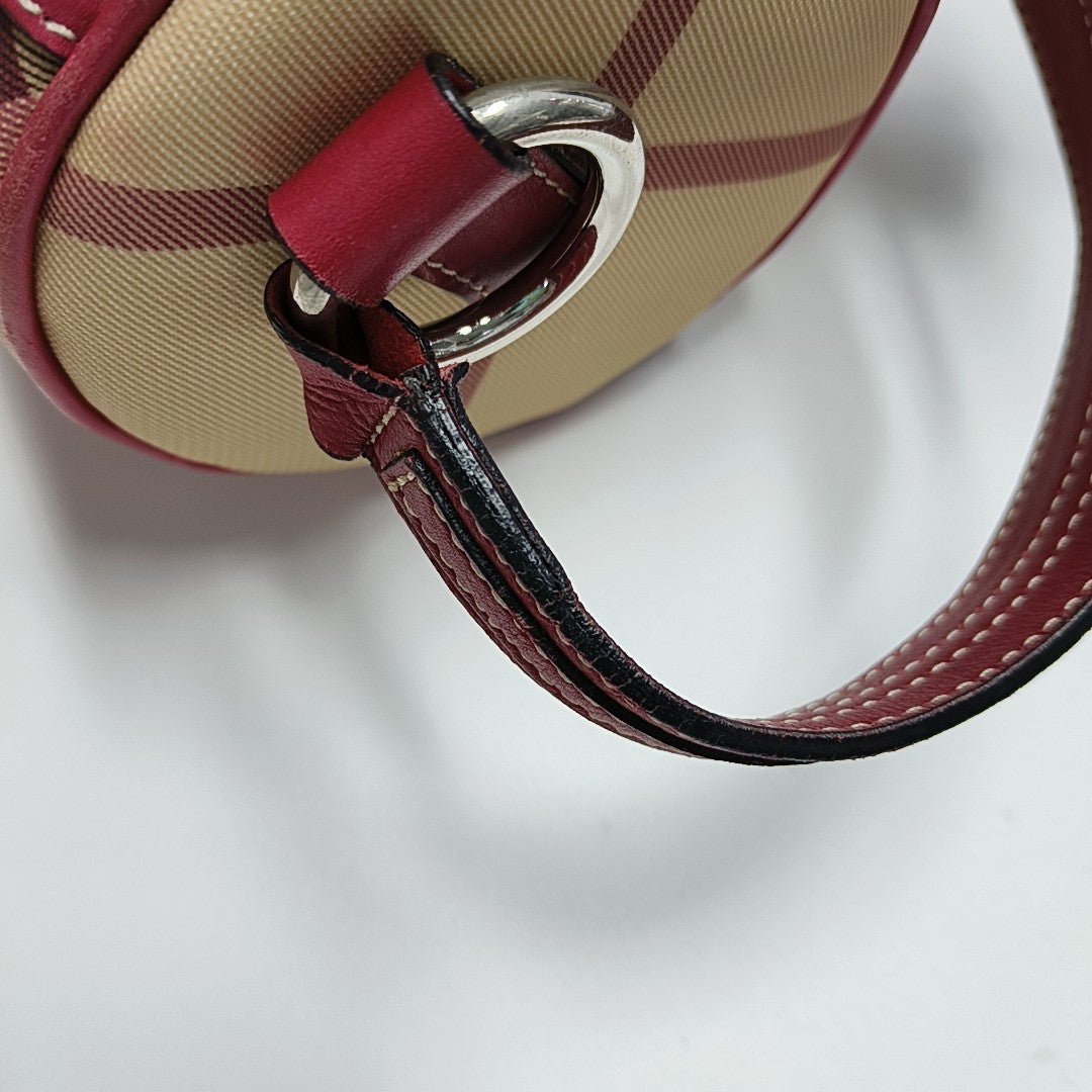 Coated Canvas Top Handle Bag Beige