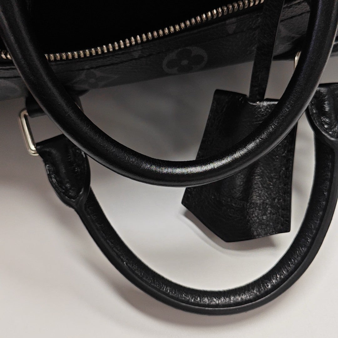 Monogram Coated Canvas Shoulder Bag Black