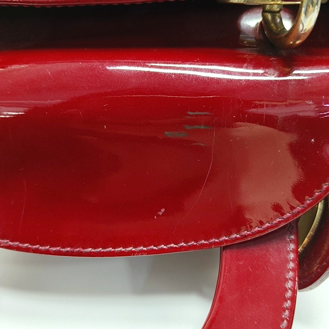 Authenticated pre-owned  Lady Dior Mini Cannage Patent Calfskin Red - Tote Bag at Looply