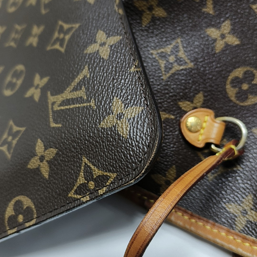 NEVERFULL GM Monogram Coated Canvas Brown