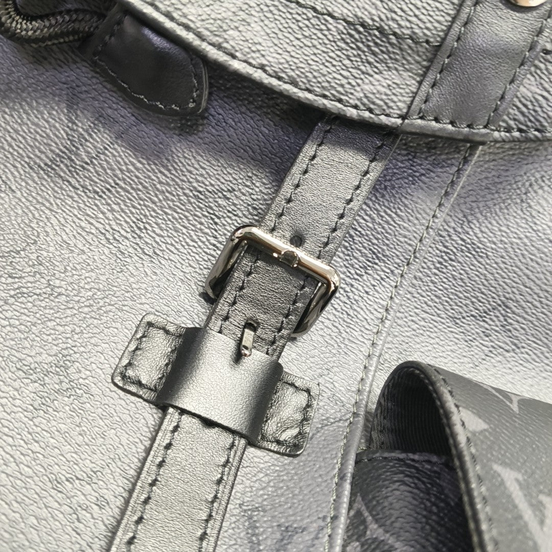 CHRISTOPHER PM Monogram Coated Canvas Gray