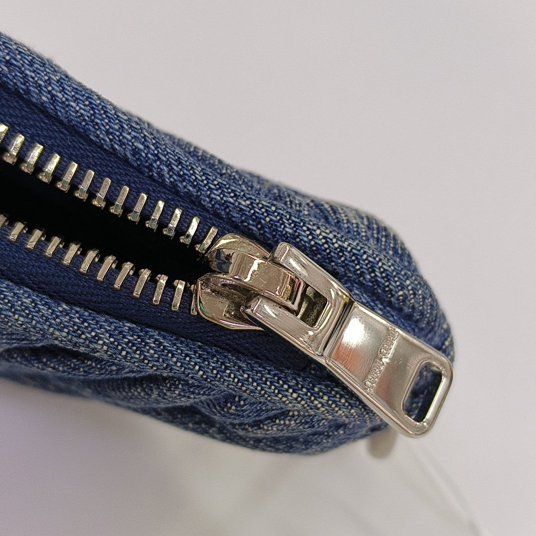 Quilted Denim Shoulder Bag Blue