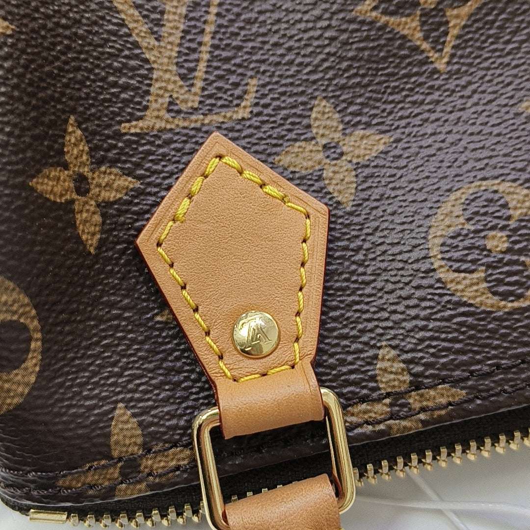 SPEEDY Nano Monogram Coated Canvas Brown