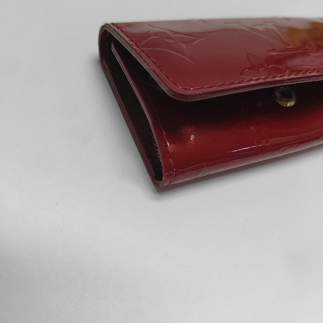 Monogram Patent Leather Key Pouch Red