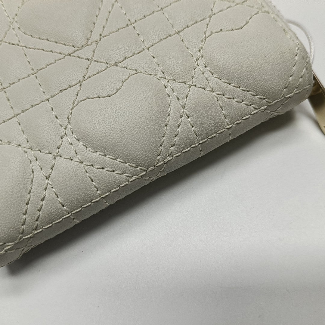 Quilted Calfskin Wallet White