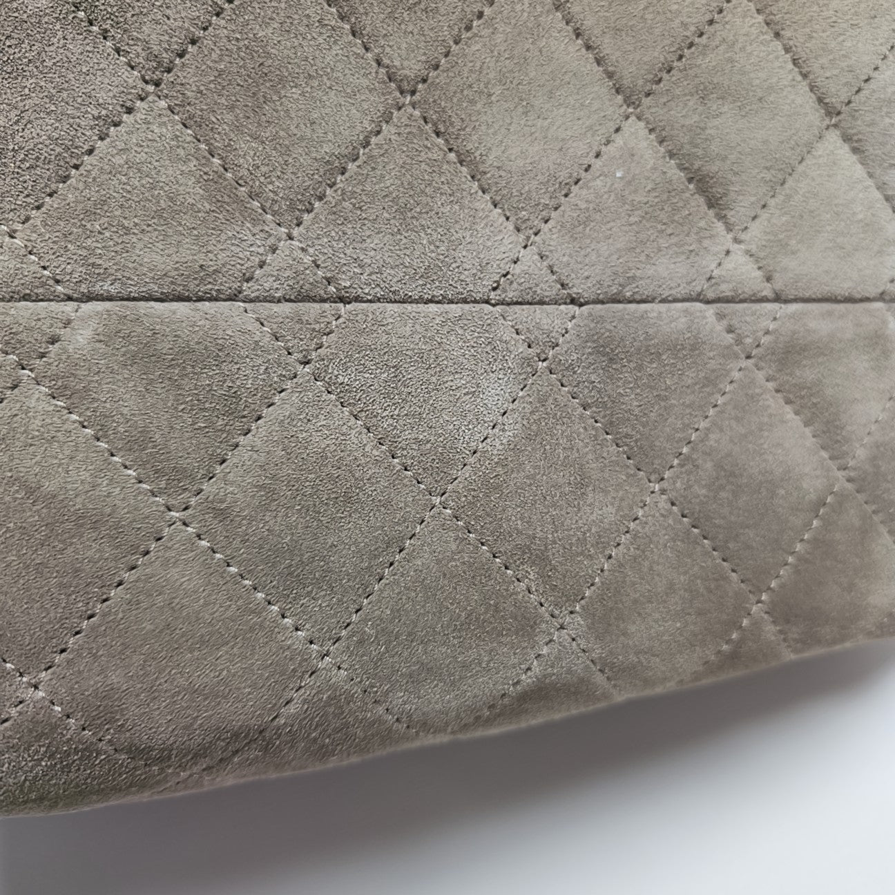 CHANEL 25 Small Quilted Suede Gray