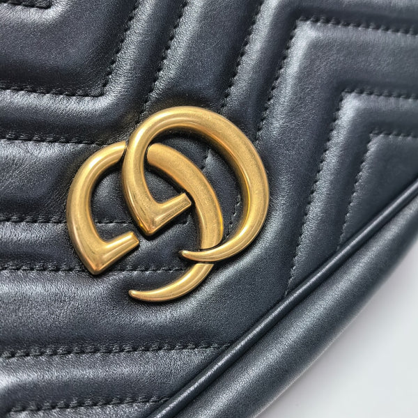 GG Marmont Small Quilted Calfskin Black