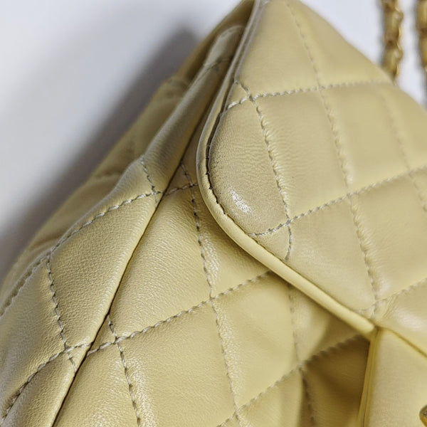 CLASSIC FLAP Mini Quilted Lambskin Yellow