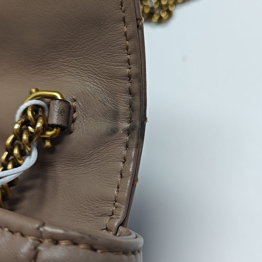 GG Marmont Mini Quilted Calfskin Beige