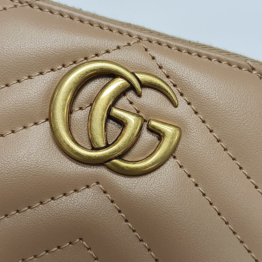 GG Marmont Quilted Calfskin Beige Wallet