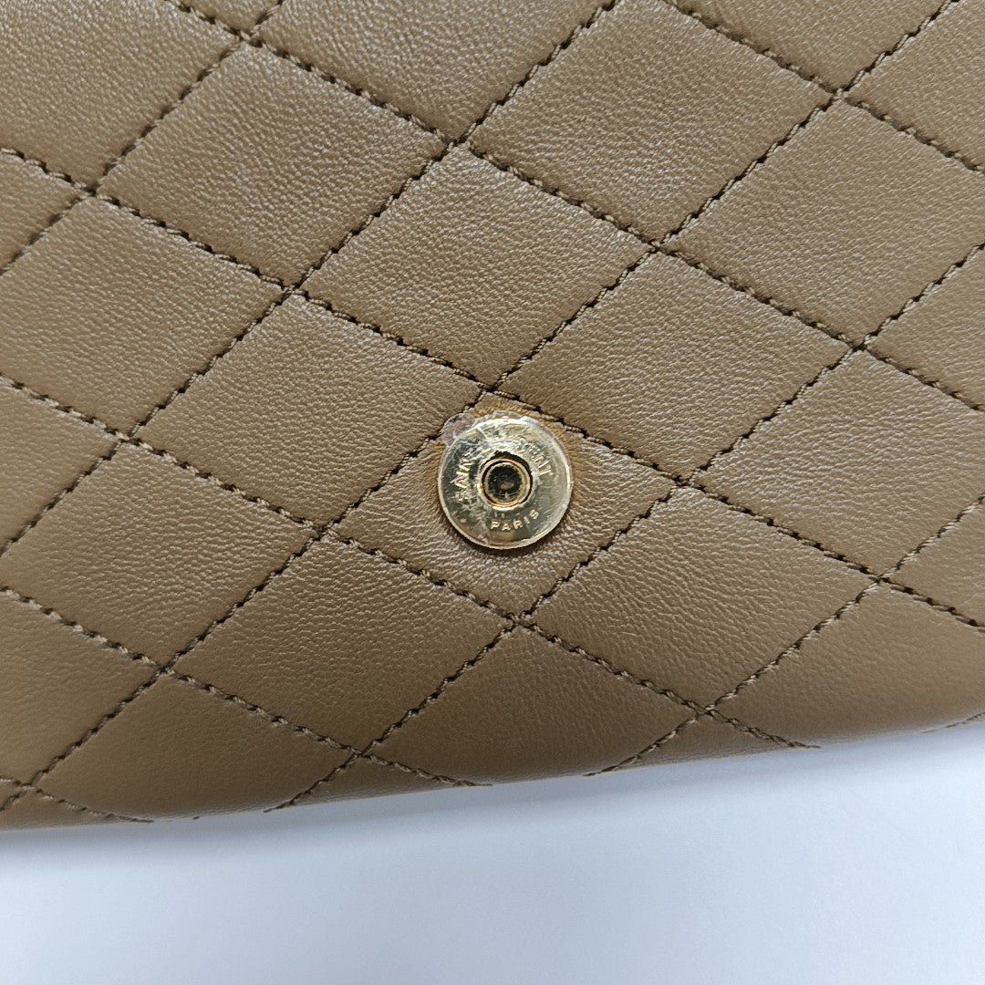 KATE SUPPLE Quilted Lambskin Brown