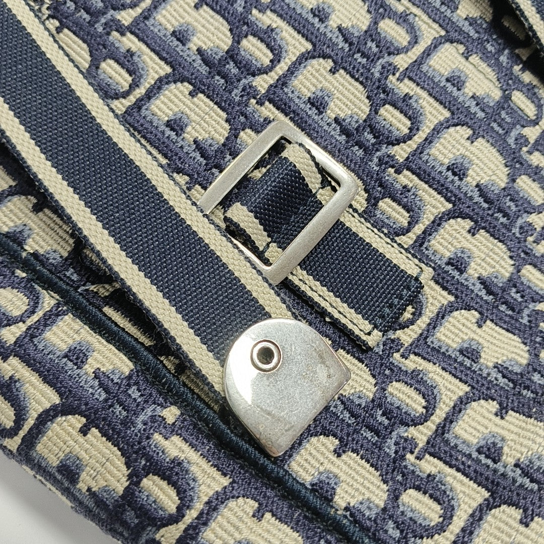 Oblique Canvas Backpack Blue