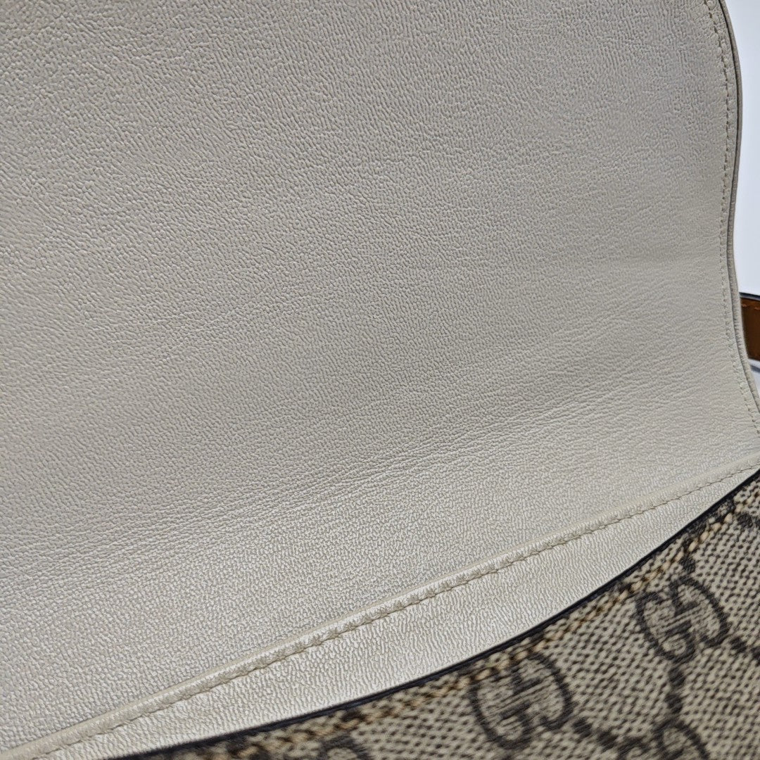 Padlock Small Monogram Coated Canvas Beige