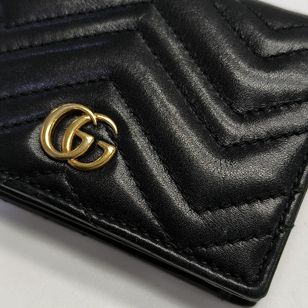 GG Marmont Mini Quilted Calfskin Black Wallet
