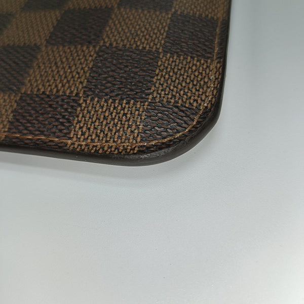 Damier Ebene Coated Canvas Clutch Brown