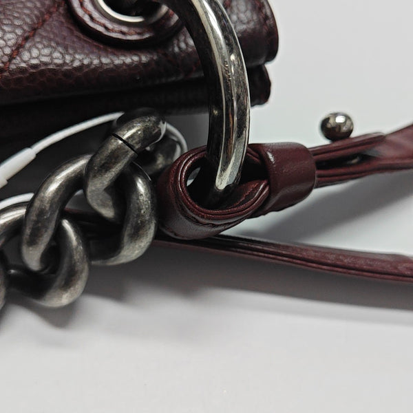 Quilted Grained Calfskin Shoulder Bag Red