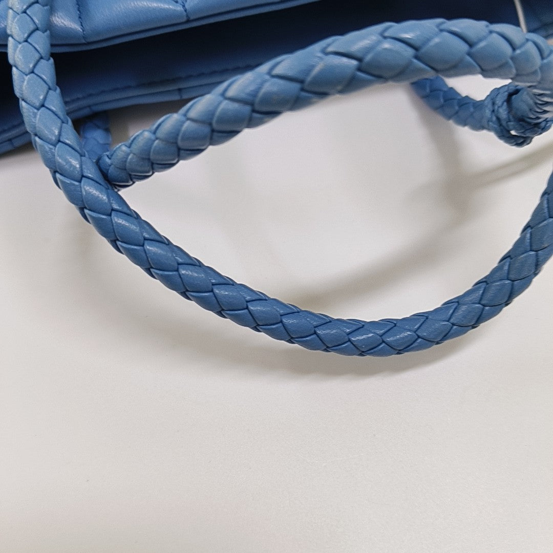 Bow Tote Small Quilted Lambskin Blue