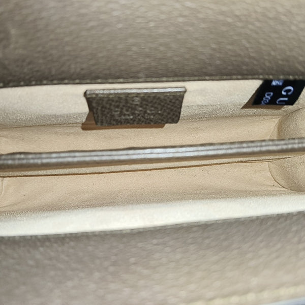 Ophidia Mini Monogram Coated Canvas Beige