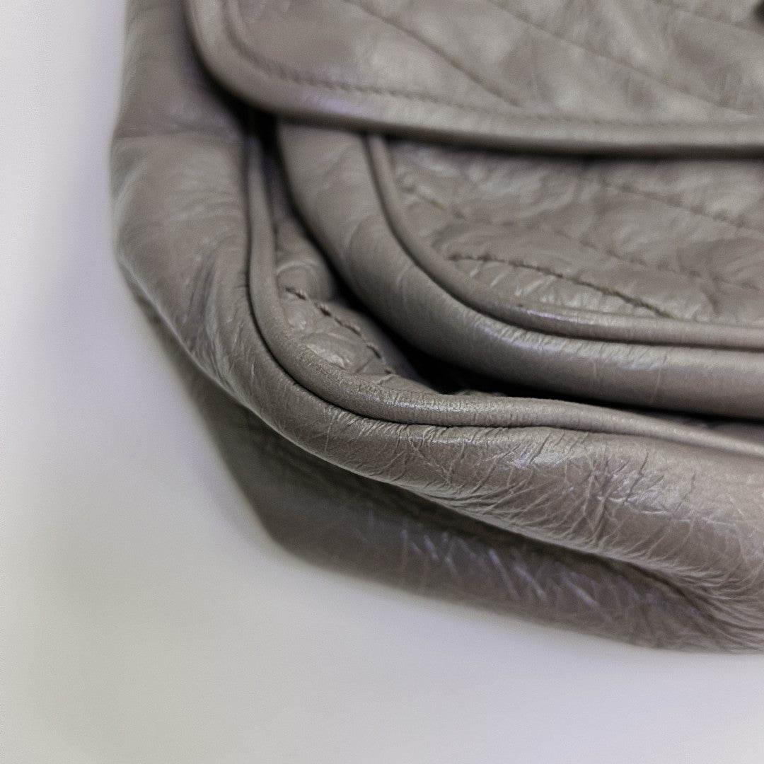 NIKI Medium Chevron Calfskin Gray