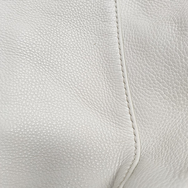 Horsebit Chain Large Calfskin White