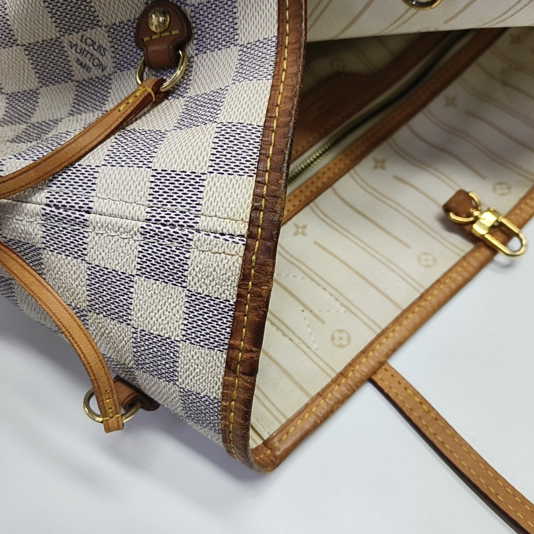 NEVERFULL MM Damier Azur Coated Canvas Beige